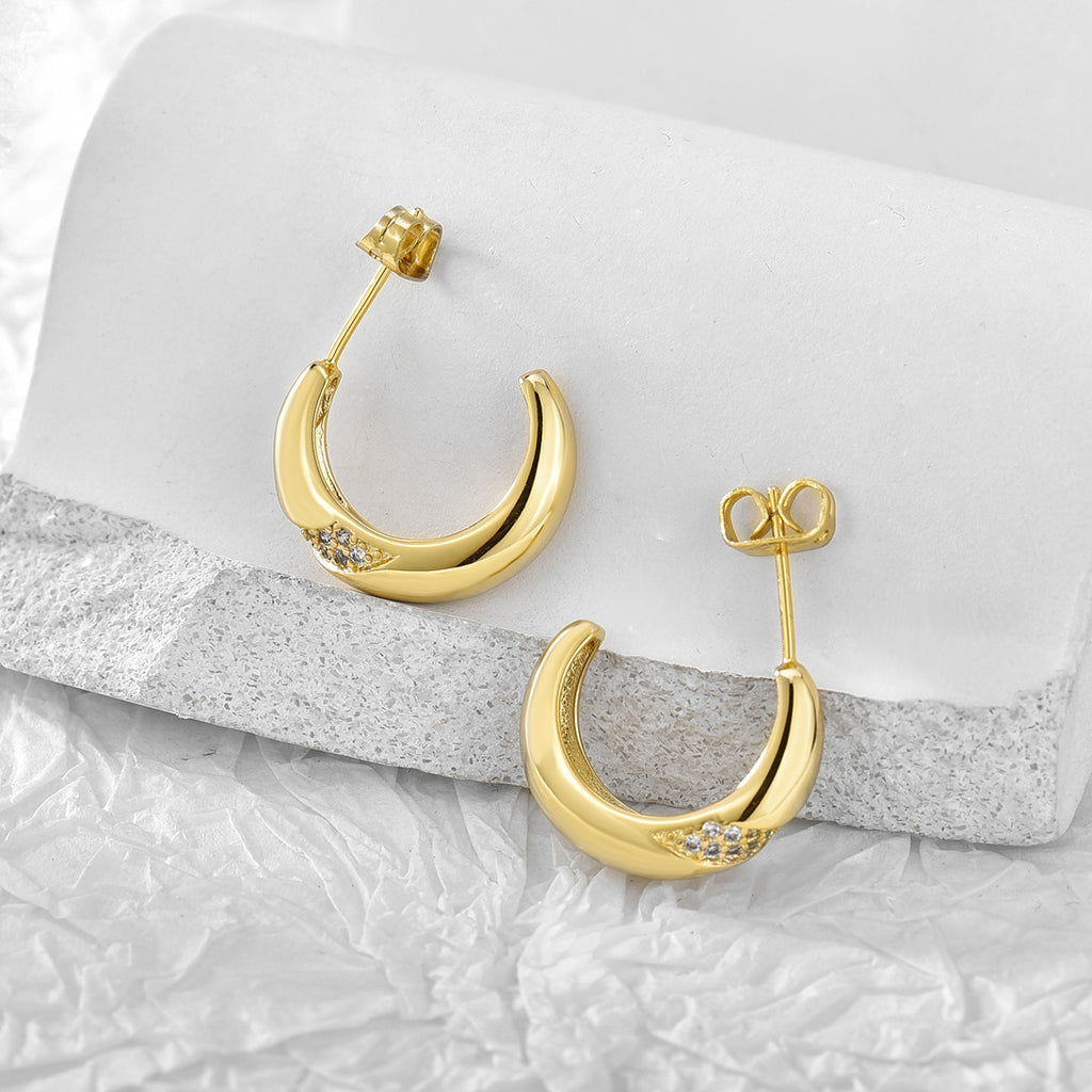 E0277 Earrings for Women C Diamond-encrusted Hoop Earrings for Women18K Zirconia Earrings Versatile Fashion