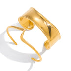 18k Gold Open Bracelet Jewelry Non-Fading Stainless Steel Accessories