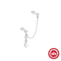 Crystal-Set Geometric 925 Sterling Silver Earrings — decorative detail — jewelry finish and design detail