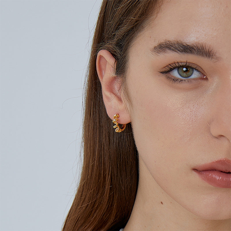 E0455 Unique Design Vintage Style Earrings for Women Fashion Retro Telephone Wire Shape Ear Clips