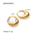 Cubic Zirconia Stainless Steel Stud Earrings in Gold-Plated — Defined Silhouette — finish and profile — jewelry finish and design detail