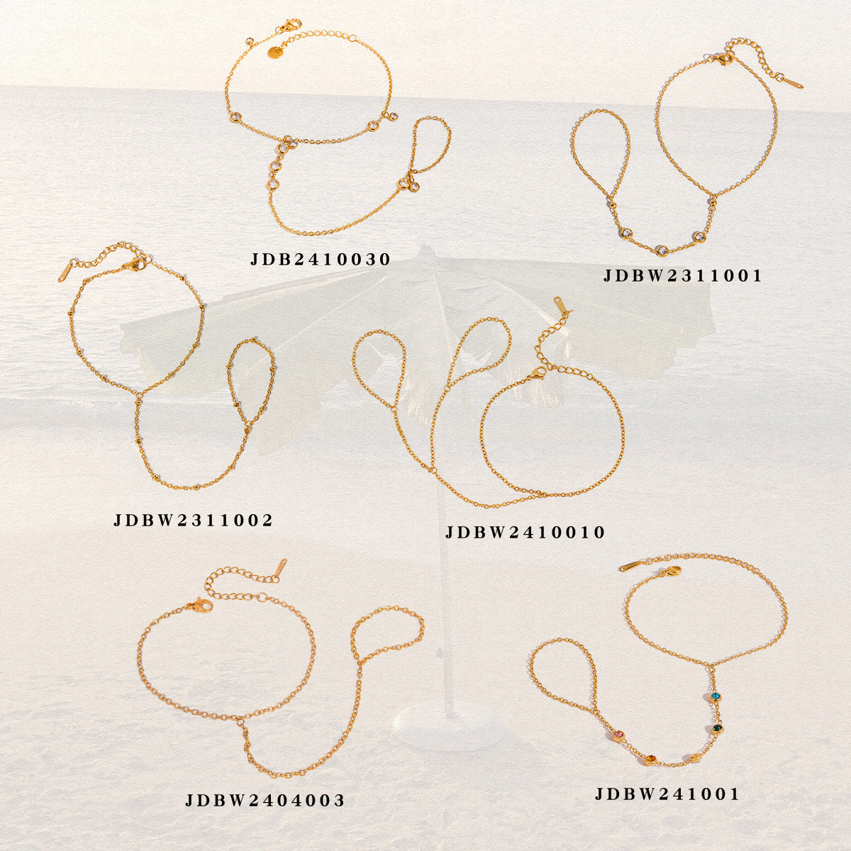 Stainless Steel Zircon Pearl Finger Bracelet Non-Fading Jewelry