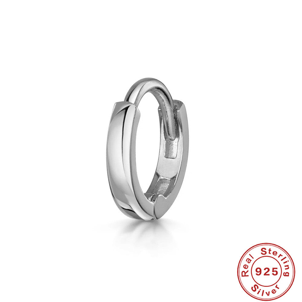 S925Sterling Silver Cartilage Piercing Diamond-Studded Hoop Earrings Ear Cuffs Ear Studs shien Hot-selling Punk Style Ear Cuff