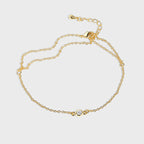 B0094 Simple Versatile Zircon Finger Bracelet for Women Brass Gold-Plated Ring Set Chain