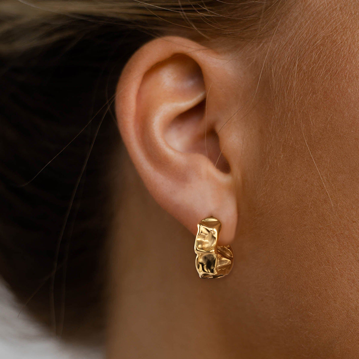 Stainless Steel c Shaped Earrings Non-Fading Ear Jewelry Accessories for Women