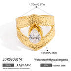 2H Devil's Eye Ring Stainless Steel Jewelry for Women Non-Fading