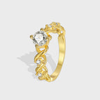 R0446 Design Sense Surrounding Texture Ring Female fashion casual Zircon Finger Ring