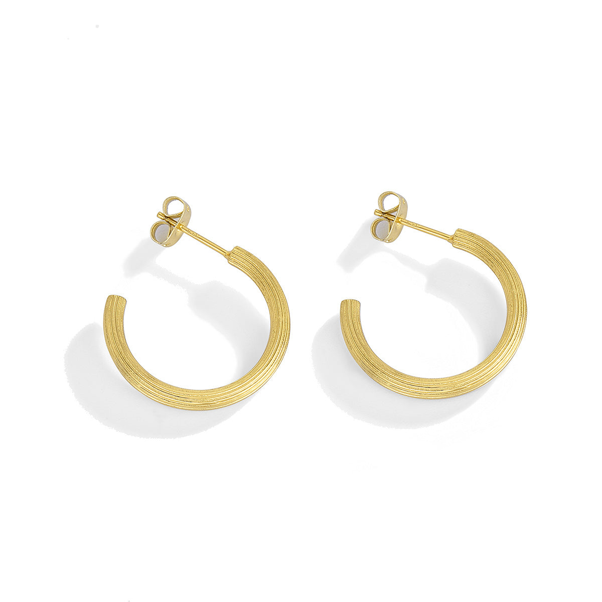 E0214 Vintage Creative Macaroni Earrings for Women Simple Minimalist Style Exaggerated Striped Circle Earrings