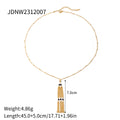 Gold-Plated Stainless Steel Lariat Necklace — Distinctive Outline — product profile — jewelry finish and design detail