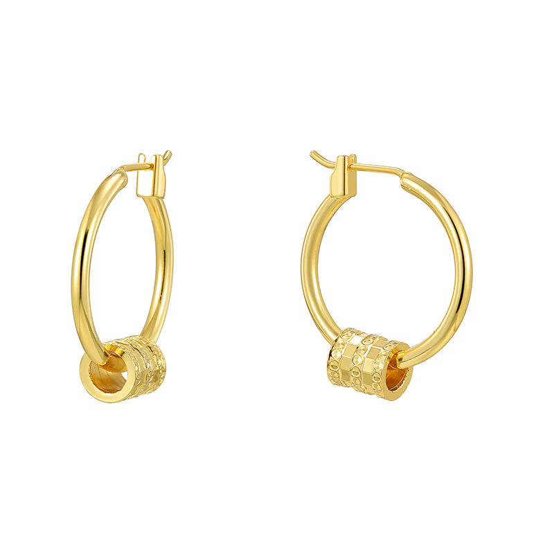 E0787 Korean Style Simple Fashion Trendy Design Earrings for Women Copper Gold Plated Small Waist Hoop Earrings