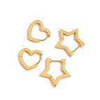Stainless Steel Heart Earrings for Women Five-Pointed Star Stud Earrings Jewelry Accessories
