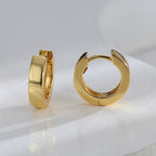 Gold-Plated Brass Round Ear Cuff Earrings — Modern Classic with round design details