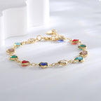B0160 Elegant Fashion Multi-color Heart-shaped Zircon Bracelet for Women Creative Heart-shaped Jewelry