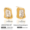 Cubic Zirconia Vintage Gold-Plated Stainless Steel Earrings — jewelry construction