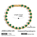 Gold-Plated Heart Cubic Zirconia Stainless Steel Bracelet — Modern Classic — jewelry construction