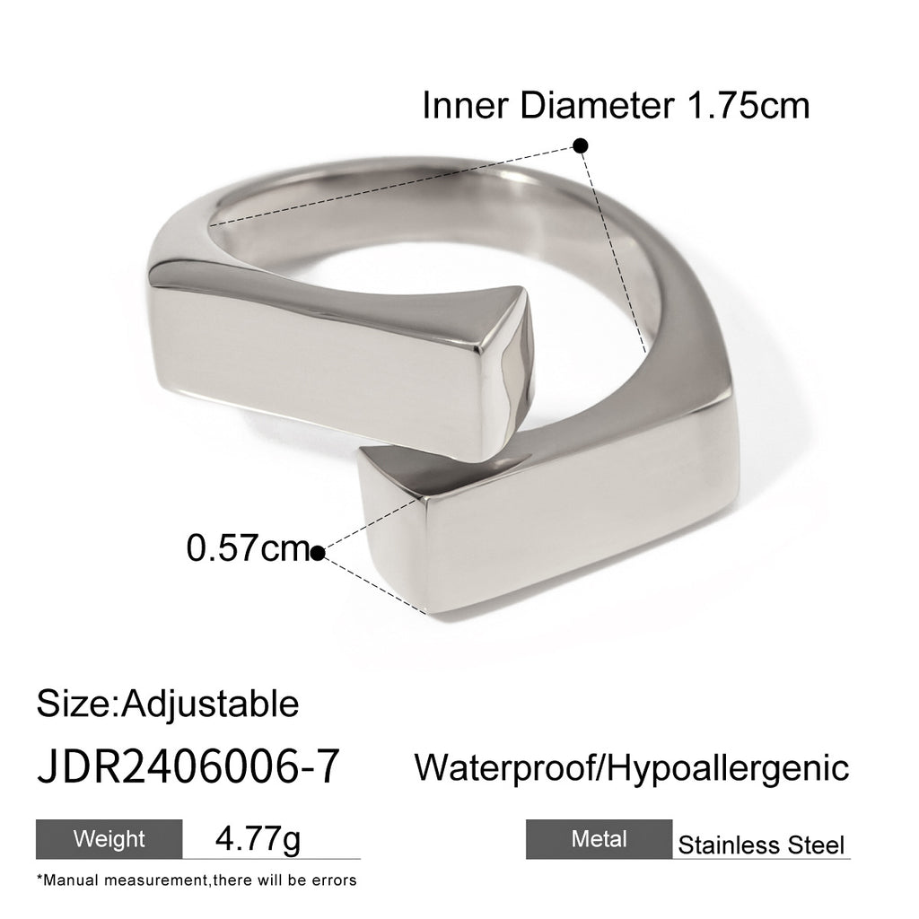 Rhinestone Ring Non-Fading Women's Jewelry18k Stainless Steel Jewelry