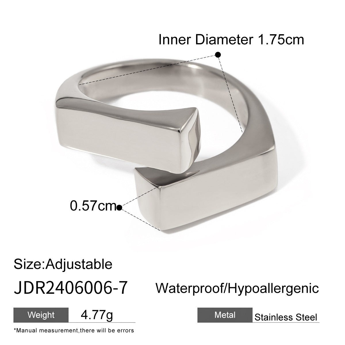 Rhinestone Ring Non-Fading Women's Jewelry18k Stainless Steel Jewelry