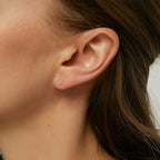 E0361 Wind Ornament Geometric Zircon Inlaid Earrings for Women Hexagonal Earrings Neutral Style