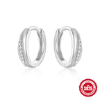 S925Sterling Silver Double Row Diamond Minimalist Fashion Hoop Earrings Hot Selling Classic High-end Earrings Jewelry