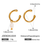 Pearl Earrings Tassel Studs Autumn Winter Ear Accessories Stainless Steel Jewelry