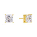 18K Gold-Plated Brass Square CZ Earrings styled for independent jewelry boutiques