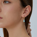 E0505 Fashionable Simple Design Round Earrings for Women Brass Gold-Plated Epoxy Zircon Earrings