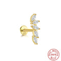 Dragonfly Zircon 16G 925 Sterling Silver Cartilage Stud — decorative detail — alternate angle 2 — jewelry finish and design detail
