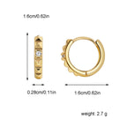 E0448 Minimalist Geometric Circle Women's Earrings Hoop Personality Wave Pattern Zircon Earrings