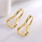 E0615 Design Sense Geometric Twisted Earrings for Women Brass Gold Plated Fashion Smooth Surface Ear Jewelry