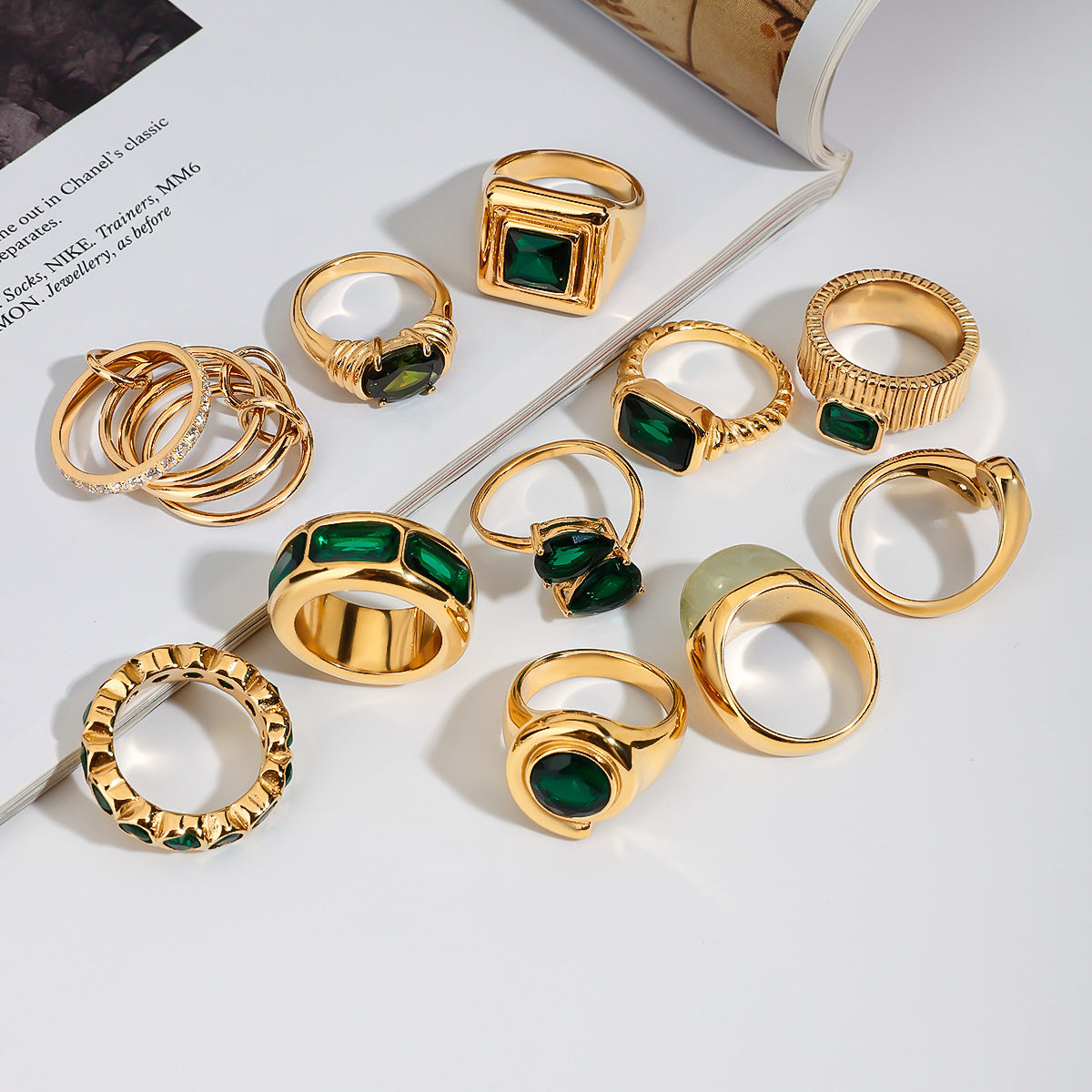 2H Stainless Steel Ring Non-Fading Women's Design Ring Non-Fading Jewelry ring