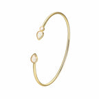 B0088 Brass Gold-Plated Bracelet for Women Inlaid with Opal Adjustable Open Water Drop Shape
