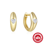 New925Sterling Silver Diamond-Encrusted Chain Earrings Ear Clips Fashionable Ear Jewelry