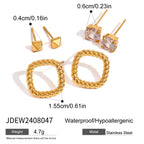 Three Pairs of Stainless Steel Zircon Earrings Pearl Earrings Ear Accessories