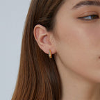 E0452 New Simple Gear Design Earrings for Women with Micro Pave Zircon Fashion Hoop Earrings