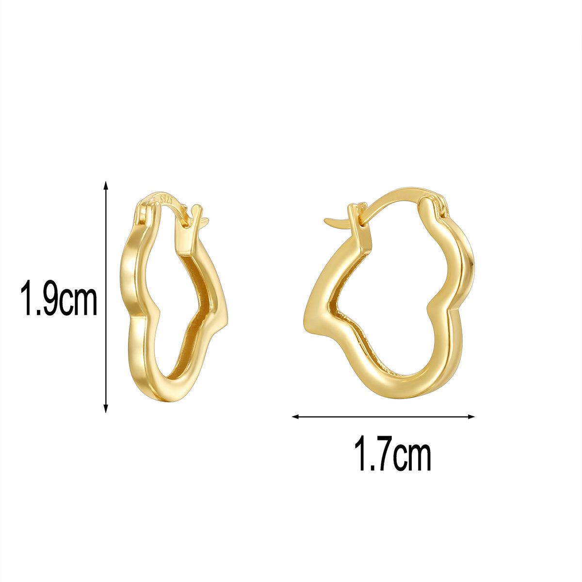 SE0269 S925Silver Japanese Korean Fashion Heart Earrings Trendy Simple Ear Clips