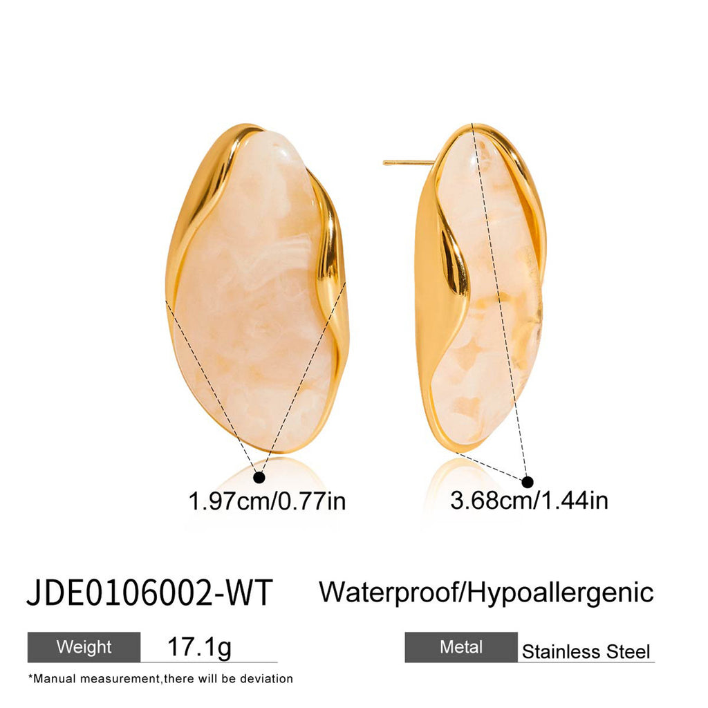 Stainless Steel Melard Resin Earrings Jewelry for Women