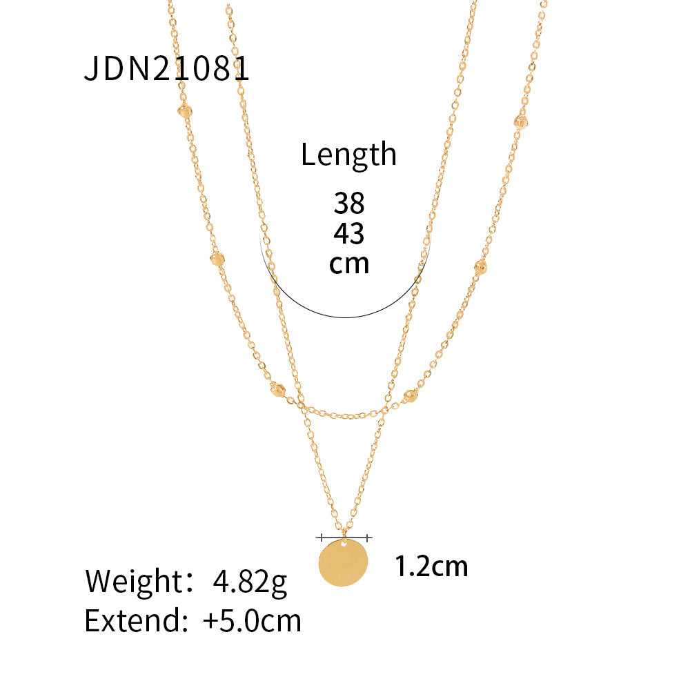 Trendy Retro Simple Personality Gold-Plated Minimalist Multi-Layer Necklace for Women Collarbone Chain
