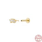 New S925Sterling Silver Stud Earrings18G Flat Head Push Piercing Cartilage Earrings Hot Selling Piercing Ear Lobe