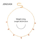 2H 18K Gold Square Pink Purple Round Pendant Bracelet Versatile Non-Fading Bracelet Jewelry