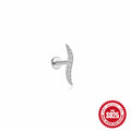 Cubic Zirconia Cuff 925 Sterling Silver Earrings — decorative detail — alternate angle 2 — jewelry finish and design detail