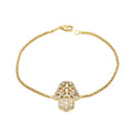 Gold-Plated Brass Vintage-Inspired CZ Bracelet with Cubic zirconia Detail with a vintage design profile — jewelry finish and design detail