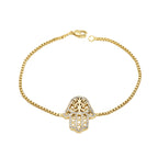 B0076 Vintage Hip-Hop Creative Design Palm Bracelet for Women with Gold Plating and Zircon Inlay
