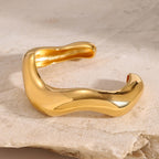 2H Stainless Steel Gold Plain Circle Bracelet High Version Open Bracelet bracelet