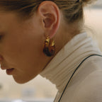 2H Resin Bracelet Stainless Steel Amber Acrylic Earrings Studs Jewelry