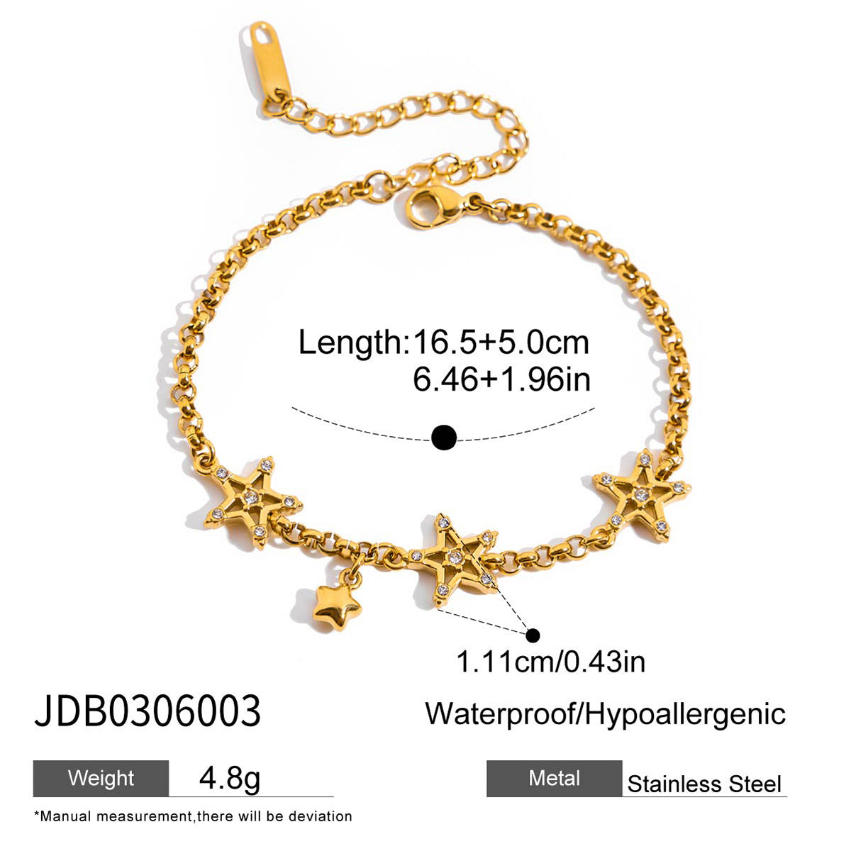 Stainless Steel Zircon Bracelet High Appearance Non-Fading Jewelry bracelet