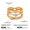 Gold-Plated Stainless Steel Layered Stacking Ring — close-up detail — jewelry finish and design detail