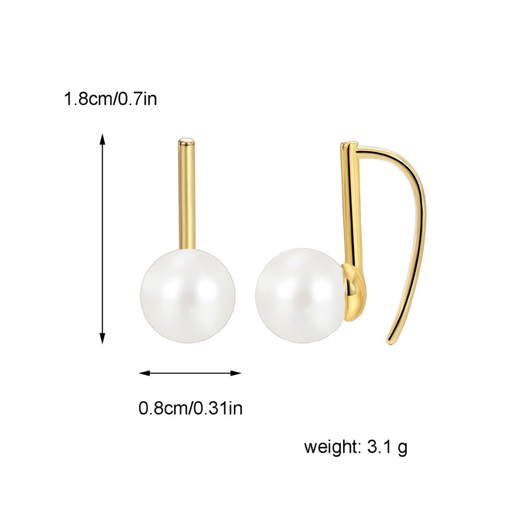 E0439 Minimalist Design Shell Pearl Ear Hooks for Women Simple Fashion New Earrings