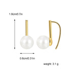 E0439 Minimalist Design Shell Pearl Ear Hooks for Women Simple Fashion New Earrings