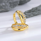 SE0040 S925Silver Hollow Zirconia Simple Earrings for Women Plated14K Gold Design Sense Earrings