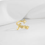 R0640 Letter Open Cross Ring for Women Original Design